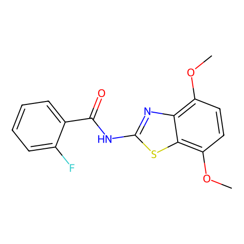 N-(4,7-dimethoxy-1,3-benzothiazol-2-yl)-2-fluorobenzamide structure