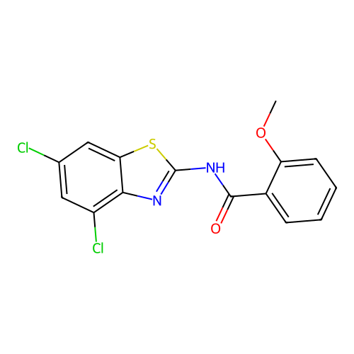N-(4,6-dichlorobenzo[d]thiazol-2-yl)-2-methoxybenzamide structure