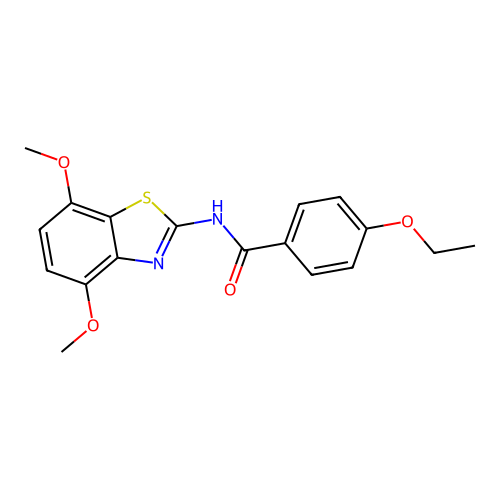 N-(4,7-dimethoxy-1,3-benzothiazol-2-yl)-4-ethoxybenzamide structure