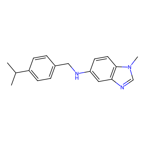 1-methyl-N-[4-(propan-2-yl)benzyl]-1H-benzimidazol-5-amine structure