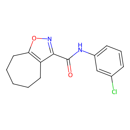N-(3-chlorophenyl)-5,6,7,8-tetrahydro-4H-cyclohepta[d][1,2]oxazole-3-carboxamide structure