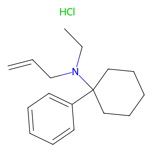 Cyclohexylamine, N-allyl-N-ethyl-1-phenyl-, hydrochloride structure