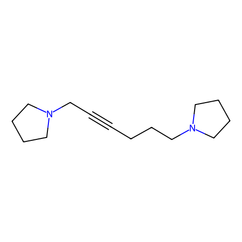 1,6-Bis(pyrrolidino)-2-hexyne structure