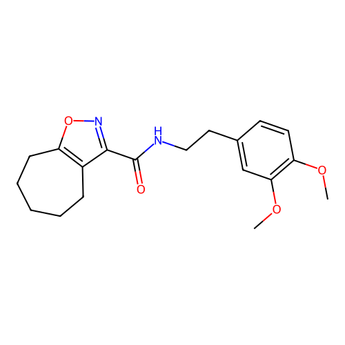 N-[2-(3,4-dimethoxyphenyl)ethyl]-5,6,7,8-tetrahydro-4H-cyclohepta[d][1,2]oxazole-3-carboxamide structure