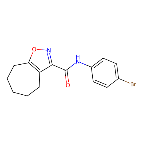 N-(4-bromophenyl)-5,6,7,8-tetrahydro-4H-cyclohepta[d][1,2]oxazole-3-carboxamide structure