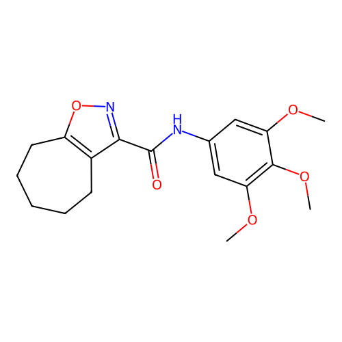 N-(3,4,5-trimethoxyphenyl)-5,6,7,8-tetrahydro-4H-cyclohepta[d]isoxazole-3-carboxamide structure