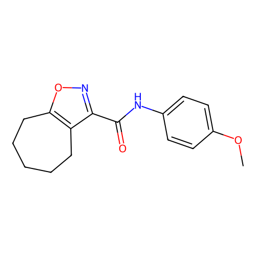 N-(4-methoxyphenyl)-5,6,7,8-tetrahydro-4H-cyclohepta[d]isoxazole-3-carboxamide structure