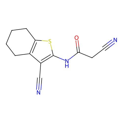 2-Cyano-N-(3-cyano-4,5,6,7-tetrahydrobenzo[b]thien-2-yl)acetamide structure
