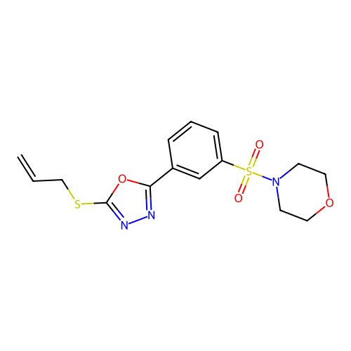 4-((3-(5-(Allylthio)-1,3,4-oxadiazol-2-yl)phenyl)sulfonyl)morpholine structure