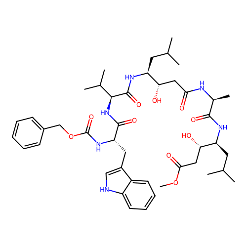 Cbz-Trp-Val-Sta-Ala-Sta-OMe structure