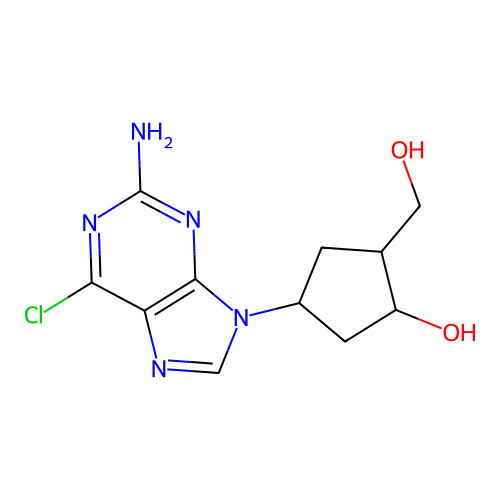 4-(2-Amino-6-chloropurin-9-yl)-2-(hydroxymethyl)cyclopentan-1-ol structure