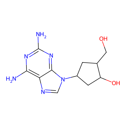4-(2,6-Diaminopurin-9-yl)-2-(hydroxymethyl)cyclopentan-1-ol structure