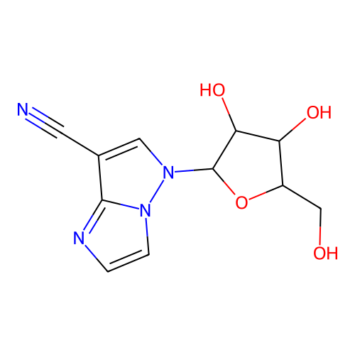 5-Pentofuranosyl-5H-imidazo[1,2-b]pyrazole-7-carbonitrile structure