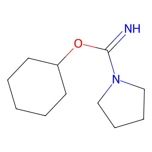 Cyclohexyl 1-pyrrolidinecarboximidoate structure