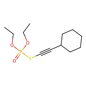 Phosphorothioic acid, S-(cyclohexylethynyl) O,O-diethyl ester structure