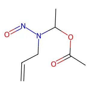 1-(Nitroso-2-propenylamino)ethanol acetate (ester) structure