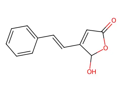 2-hydroxy-3-(2-phenylethenyl)-2H-furan-5-one structure