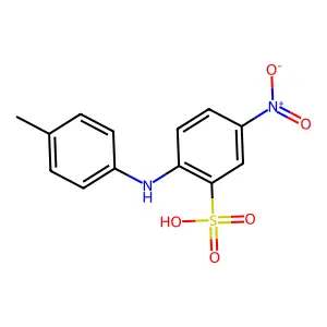 5-Nitro-2-p-toluidinobenzenesulphonic acid structure