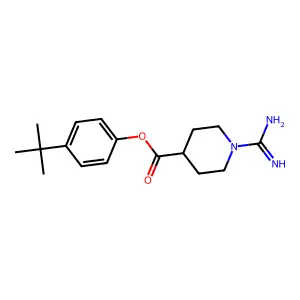 Amidinopiperidine-4-carboxylic acid 4-tert-butylphenyl ester structure