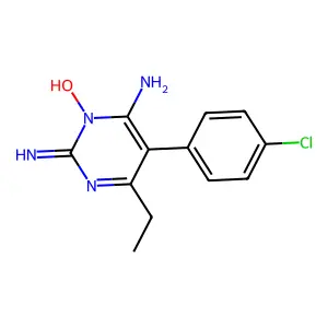 5-(4-Chlorophenyl)-6-ethyl-3-hydroxy-2-imino-pyrimidin-4-amine structure
