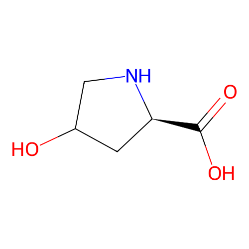 (2R)-4-hydroxypyrrolidine-2-carboxylic acid structure