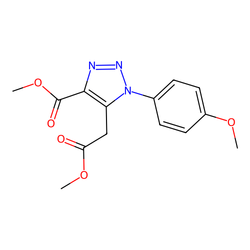 Methyl 4-(methoxycarbonyl)-1-(4-methoxyphenyl)-1H-1,2,3-triazole-5-acetate structure