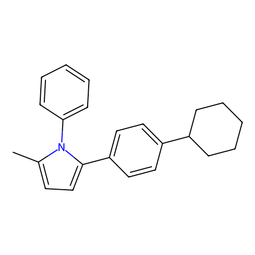1H-Pyrrole, 2-(4-cyclohexylphenyl)-5-methyl-1-phenyl- structure