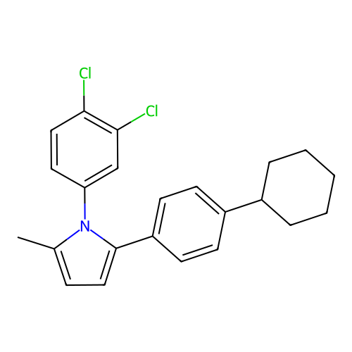 1H-Pyrrole, 2-(4-cyclohexylphenyl)-1-(3,4-dichlorophenyl)-5-methyl- structure