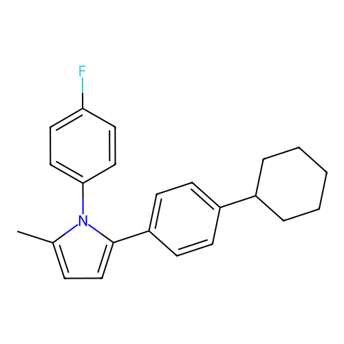 1H-Pyrrole, 2-(4-cyclohexylphenyl)-1-(4-fluorophenyl)-5-methyl- structure