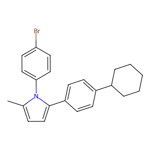 1H-Pyrrole, 1-(4-bromophenyl)-2-(4-cyclohexylphenyl)-5-methyl- structure