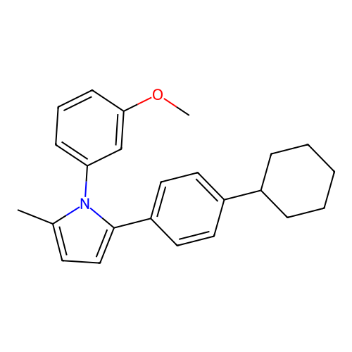1H-Pyrrole, 2-(4-cyclohexylphenyl)-1-(3-methoxyphenyl)-5-methyl- structure