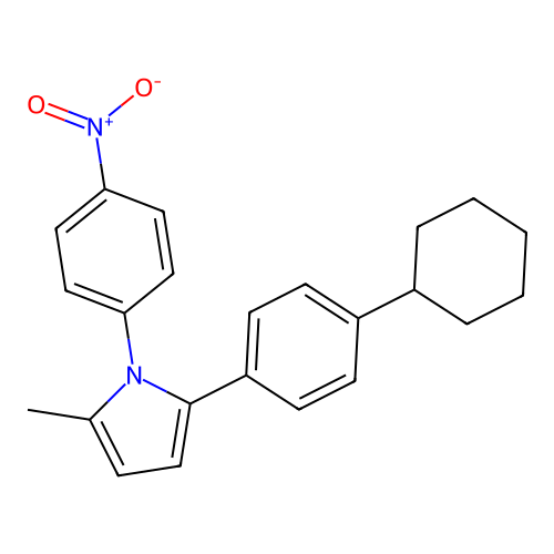 1H-Pyrrole, 2-(4-cyclohexylphenyl)-5-methyl-1-(4-nitrophenyl)- structure