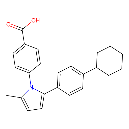 Benzoic acid, 4-(2-(4-cyclohexylphenyl)-5-methyl-1H-pyrrol-1-yl)- structure