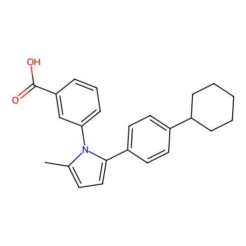 Benzoic acid, 3-(2-(4-cyclohexylphenyl)-5-methyl-1H-pyrrol-1-yl)- structure