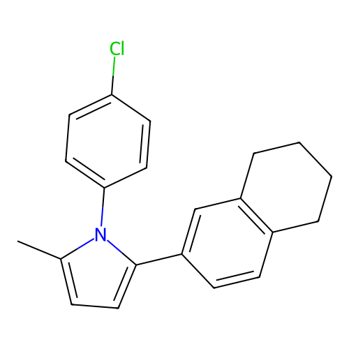 1H-Pyrrole, 1-(4-chlorophenyl)-2-methyl-5-(5,6,7,8-tetrahydro-2-naphthalenyl)- structure