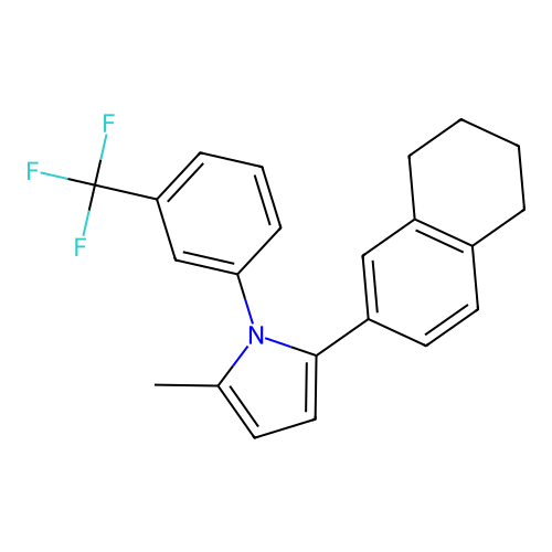 1H-Pyrrole, 2-methyl-5-(5,6,7,8-tetrahydro-2-naphthalenyl)-1-(3-(trifluoromethyl)phenyl)- structure