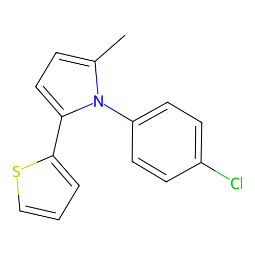 1H-Pyrrole, 1-(4-chlorophenyl)-2-methyl-5-(2-thienyl)- structure