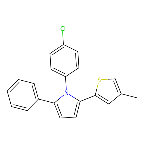 1H-Pyrrole, 1-(4-chlorophenyl)-2-(4-methyl-2-thienyl)-5-phenyl- structure