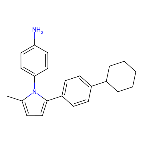 Benzenamine, 4-(2-(4-cyclohexylphenyl)-5-methyl-1H-pyrrol-1-yl)- structure