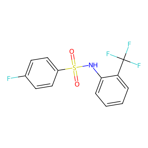 4-fluoro-N-[2-(trifluoromethyl)phenyl]benzenesulfonamide structure