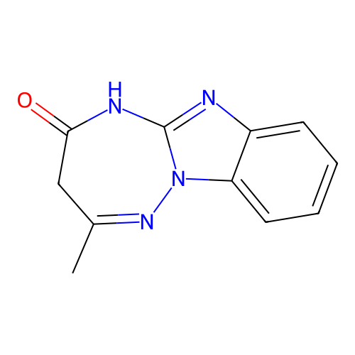7H-4b,5,9,10-Tetraazabenzo[a]azulen-8-ol, 6-methyl- structure
