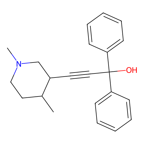 3-(1,4-Dimethylpiperidin-3-yl)-1,1-diphenylprop-2-yn-1-ol structure