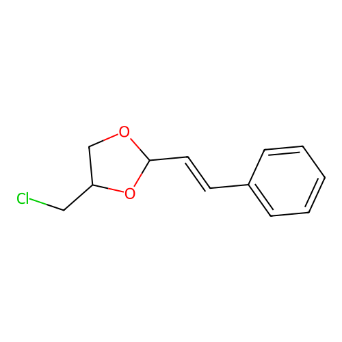 4-(chloromethyl)-2-(2-phenylethenyl)-1,3-dioxolane structure