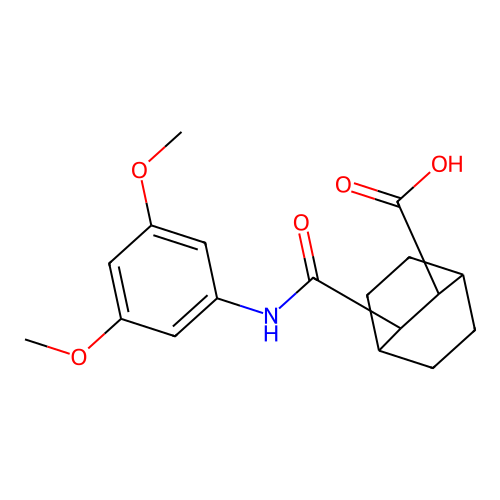 3-[(3,5-Dimethoxyphenyl)carbamoyl]bicyclo[2.2.2]octane-2-carboxylic acid structure