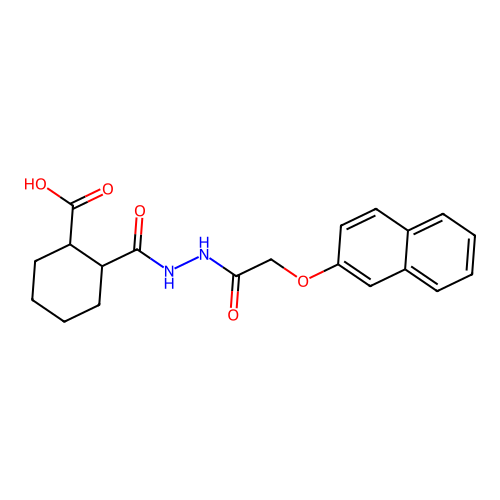 2-[[(2-Naphthalen-2-yloxyacetyl)amino]carbamoyl]cyclohexane-1-carboxylic acid structure