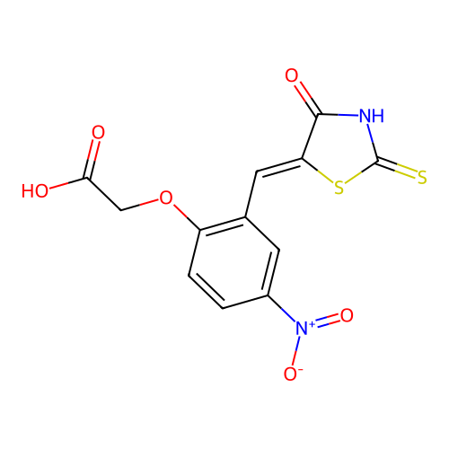 2-[4-nitro-2-[(E)-(4-oxo-2-sulfanylidene-1,3-thiazolidin-5-y structure