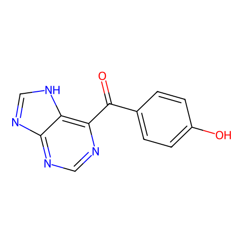 (4-hydroxyphenyl)-(7H-purin-6-yl)methanone structure