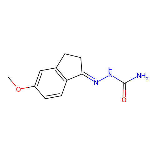 [(5-Methoxy-2,3-dihydroinden-1-ylidene)amino]urea structure