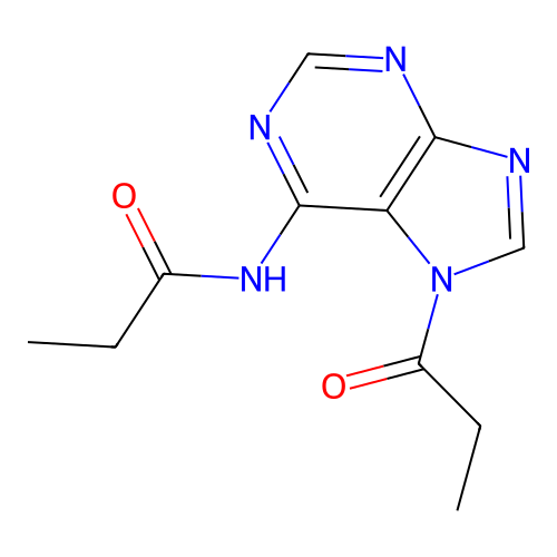N-(7-丙酰基-7H-嘌呤-6-基)丙酰胺 structure