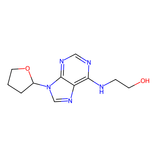 2-[[9-(Oxolan-2-yl)purin-6-yl]amino]ethanol structure